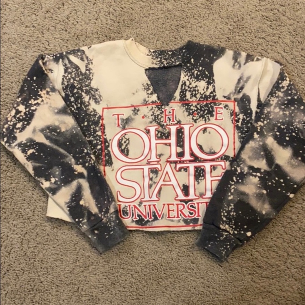 Ohio State University cropped sweatshirt